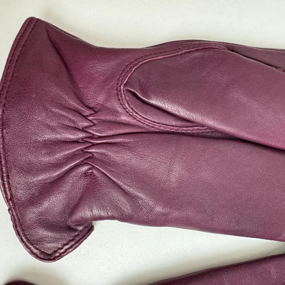 Carole Little Purple leather gloves Size XL